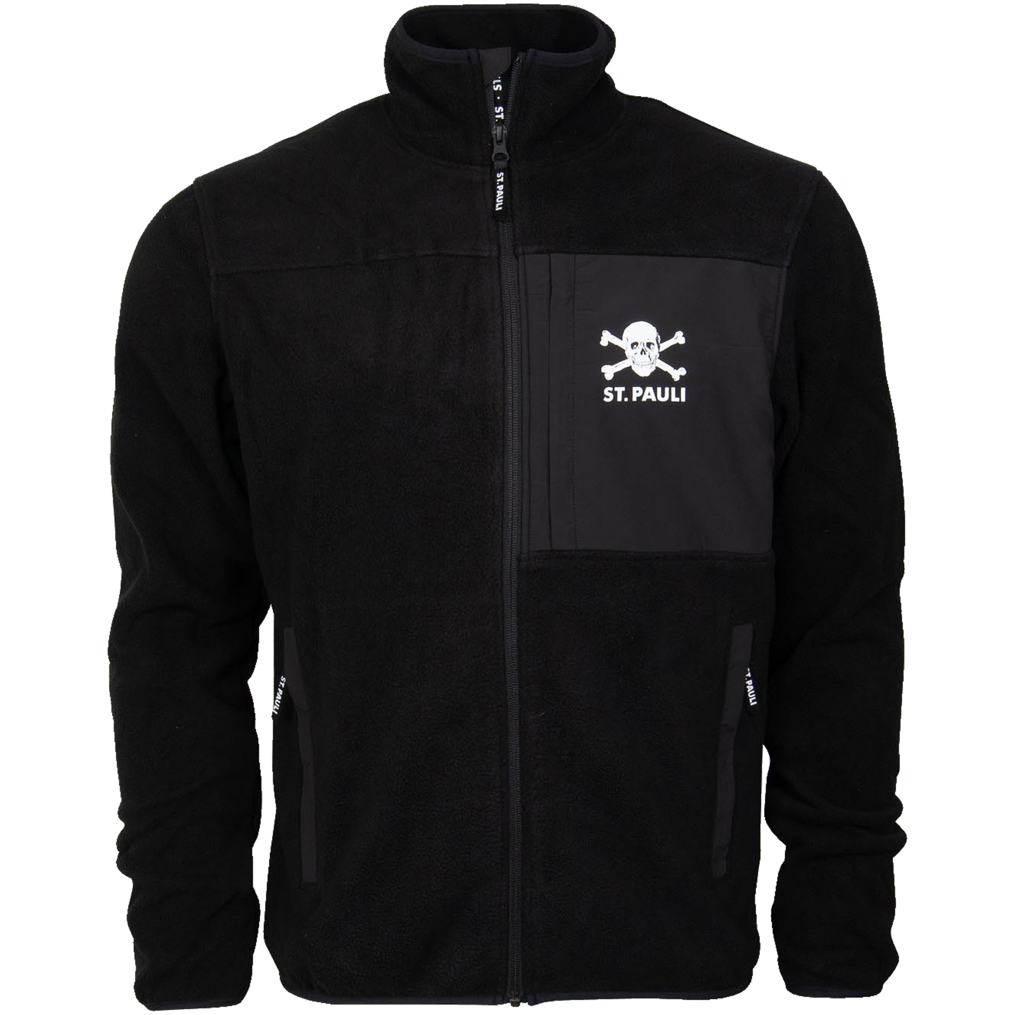 FC St. Pauli - Fleecejacke Totenkopf - schwarz