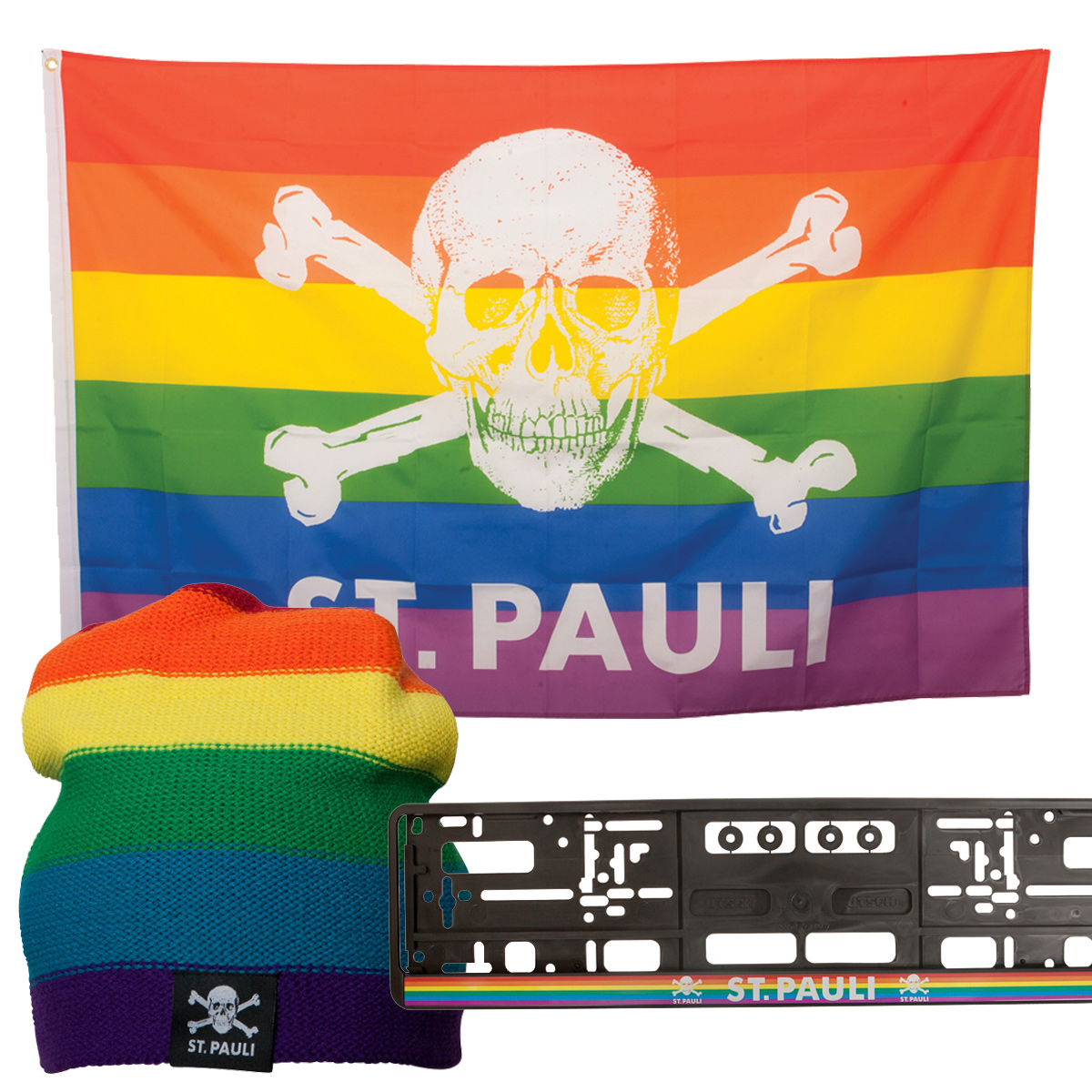 FC St. Pauli - Regenbogen Set Totenkopf - mehrfarbig