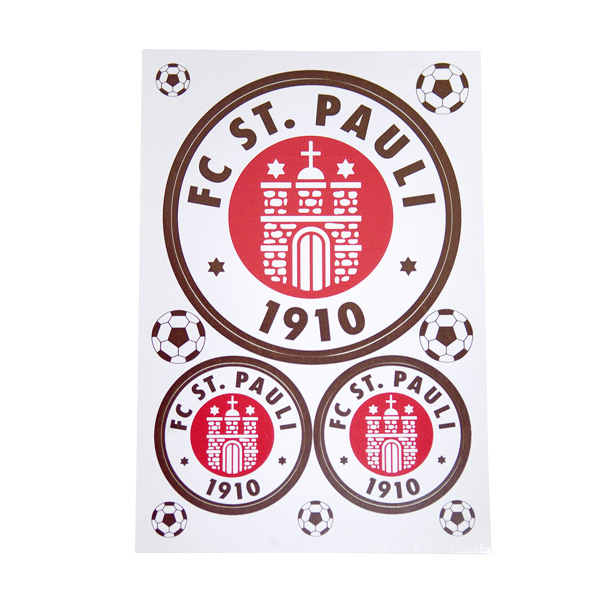 FC St. Pauli - Aufkleber Logo 3er Set - mehrfarbig