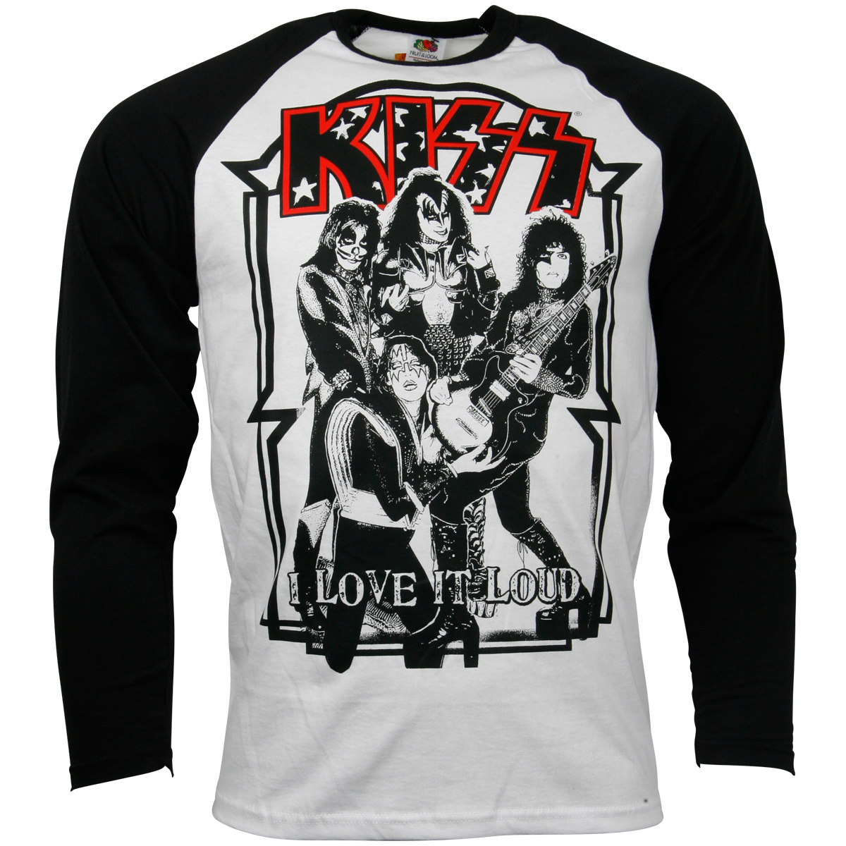 Kiss - Baseball Shirt I Love It Loud Loud - weiß-schwarz