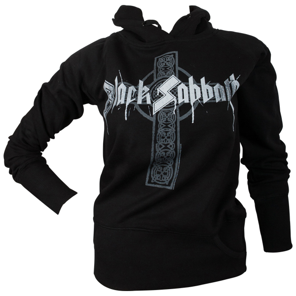 Black Sabbath - Girlie Kapuzenpullover Grey Cross - schwarz