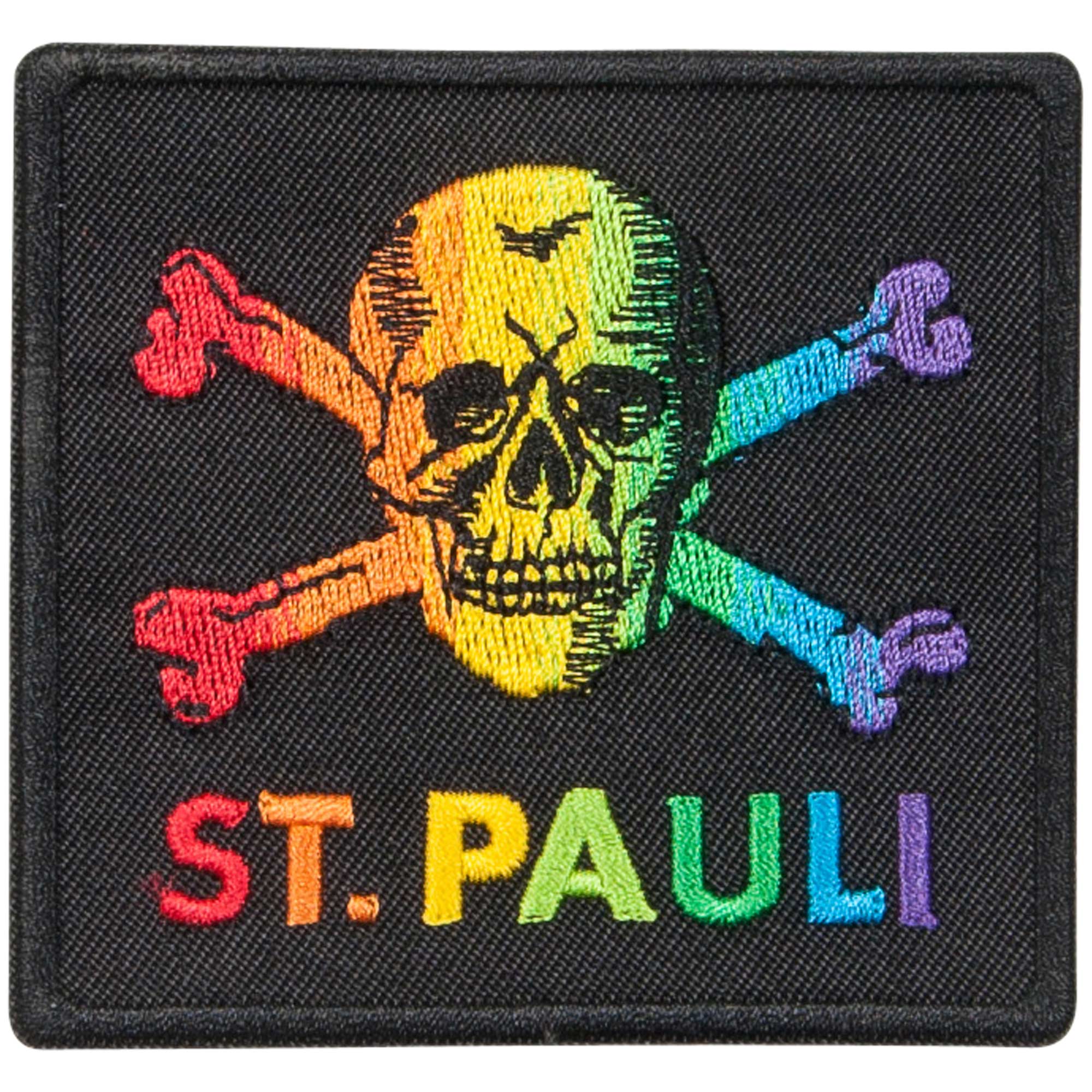 FC St. Pauli - Aufnäher Totenkopf Regenbogen