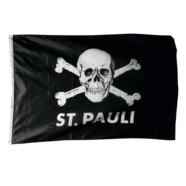 FC St. Pauli - Hissfahne Totenkopf 120x200 cm - schwarz