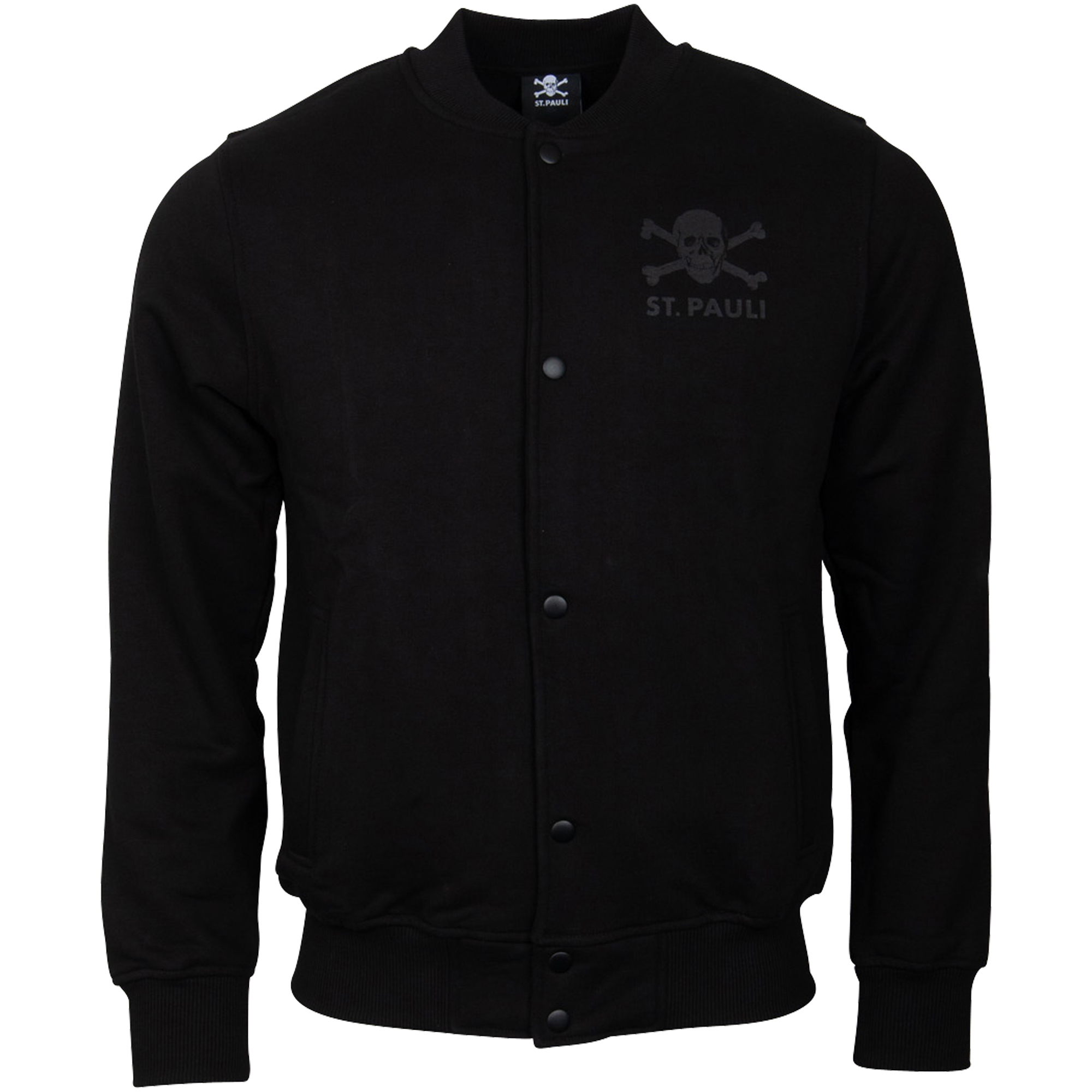 FC St. Pauli - Collegejacke All Black Totenkopf - schwarz