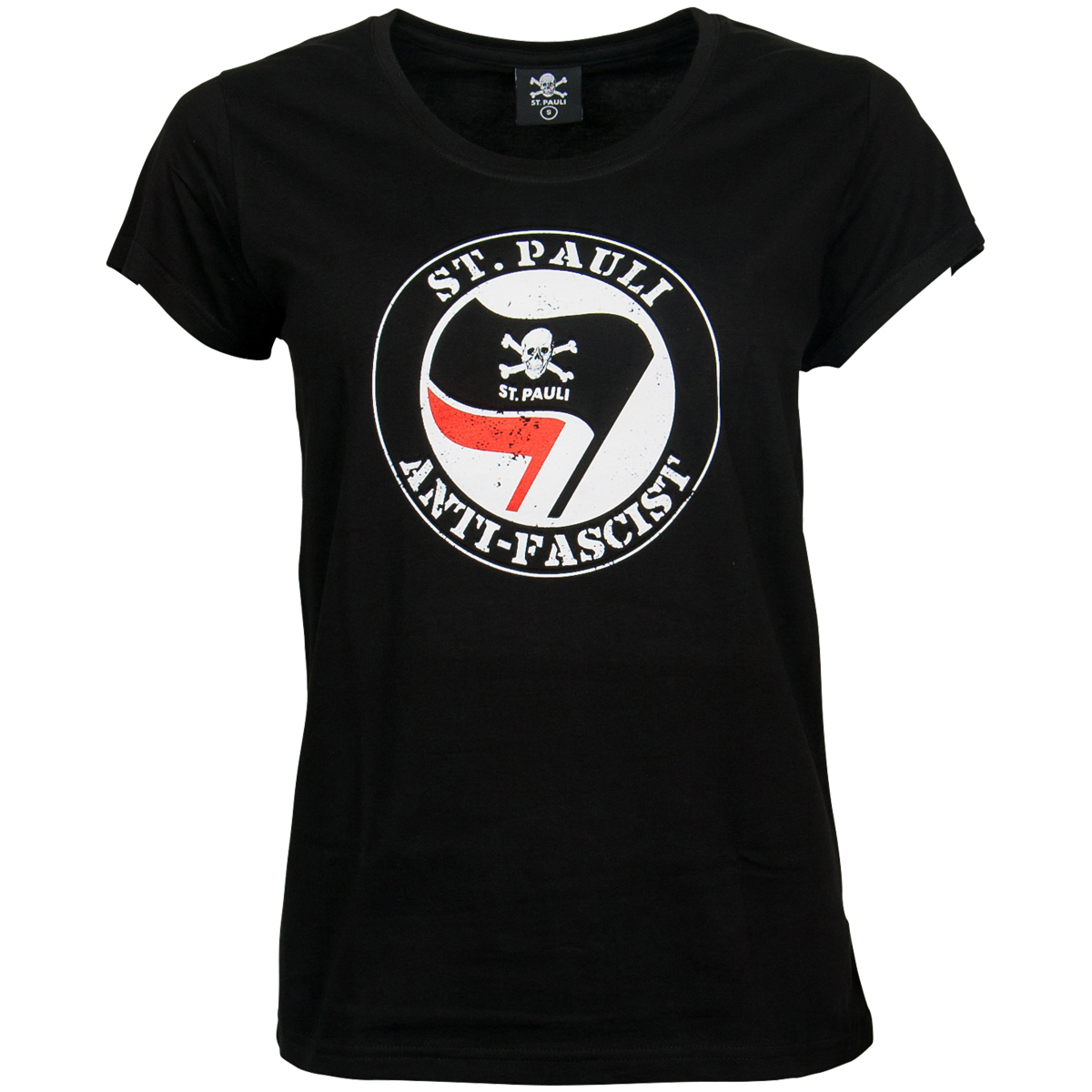 FC St. Pauli - Damen T-Shirt Anti Fascist - schwarz