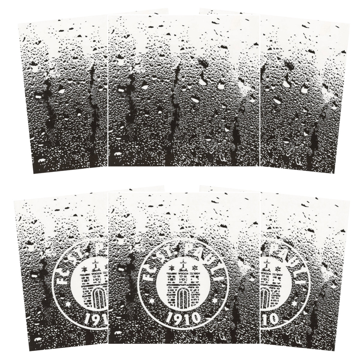 FC St. Pauli - Fliesenaufkleber Logo 3x2er Set  - transparent-schwarz