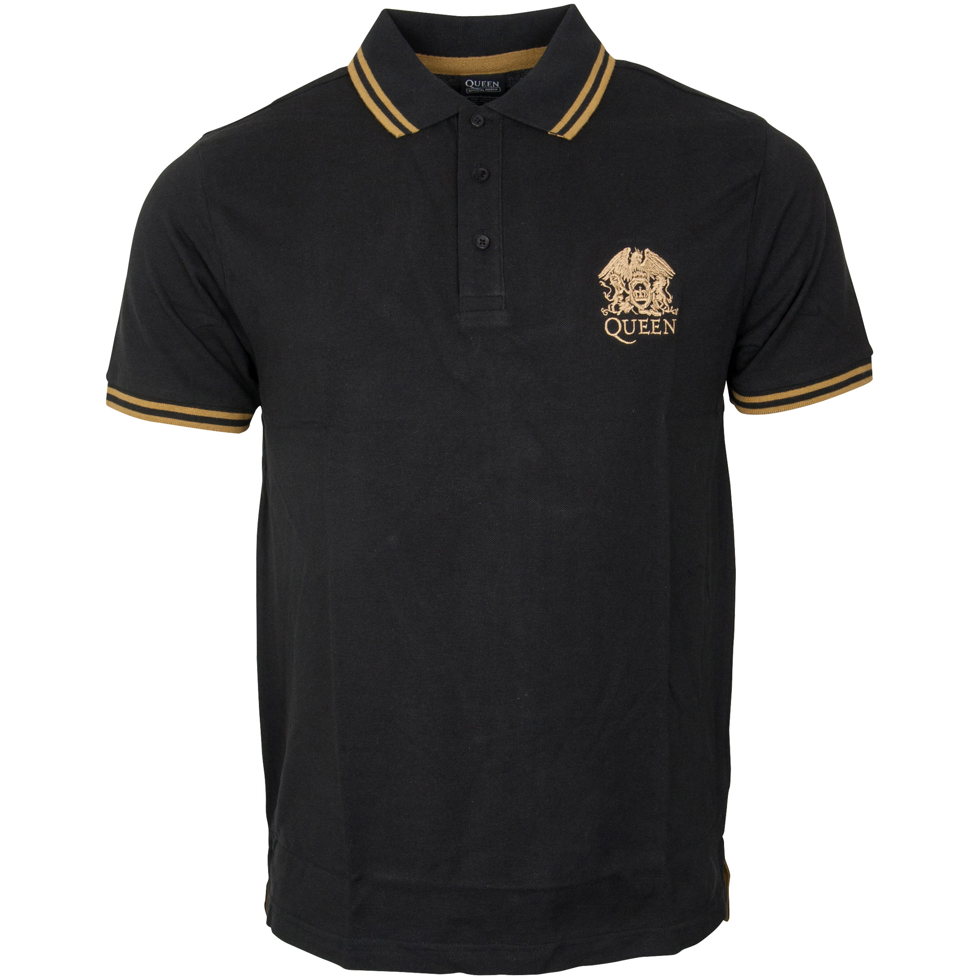 Queen - Polo Shirt Crest Logo - schwarz