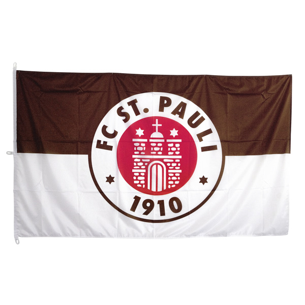 FC St. Pauli - Hissfahne Logo - 150x250 cm - braun/weiss