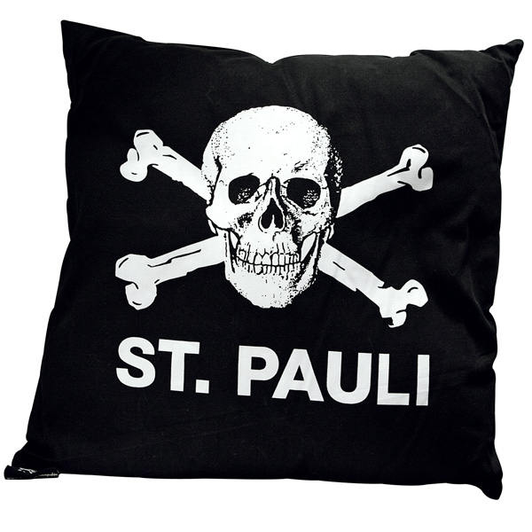 FC St. Pauli - Kissen Totenkopf 40x40 cm - schwarz