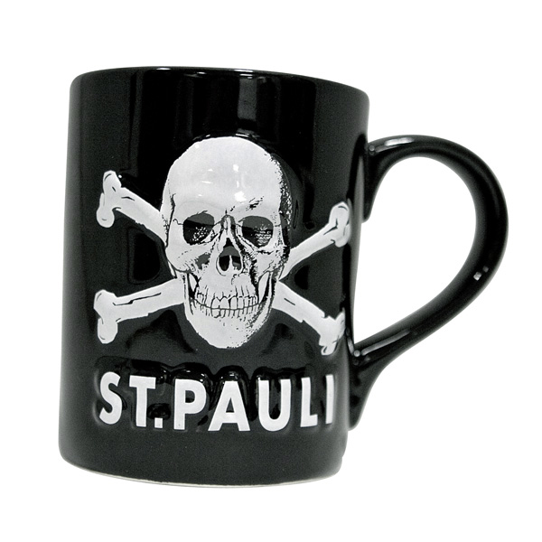 FC St. Pauli - Kaffeebecher Totenkopf 3D - schwarz