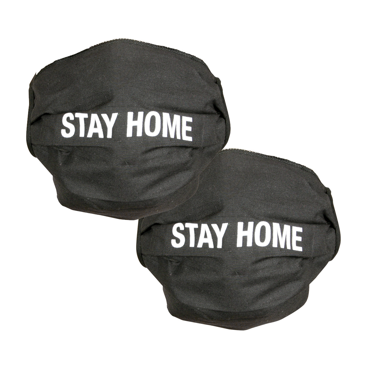 Mundbedeckung - "Stay Home" 2er Pack - schwarz