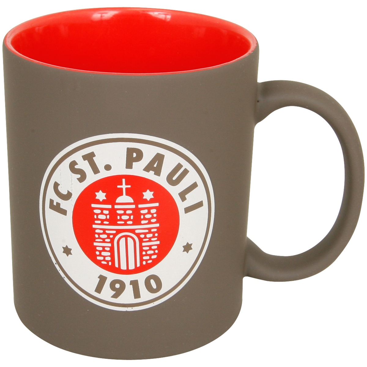 FC St. Pauli - Kaffeebecher Logo - braun-rot