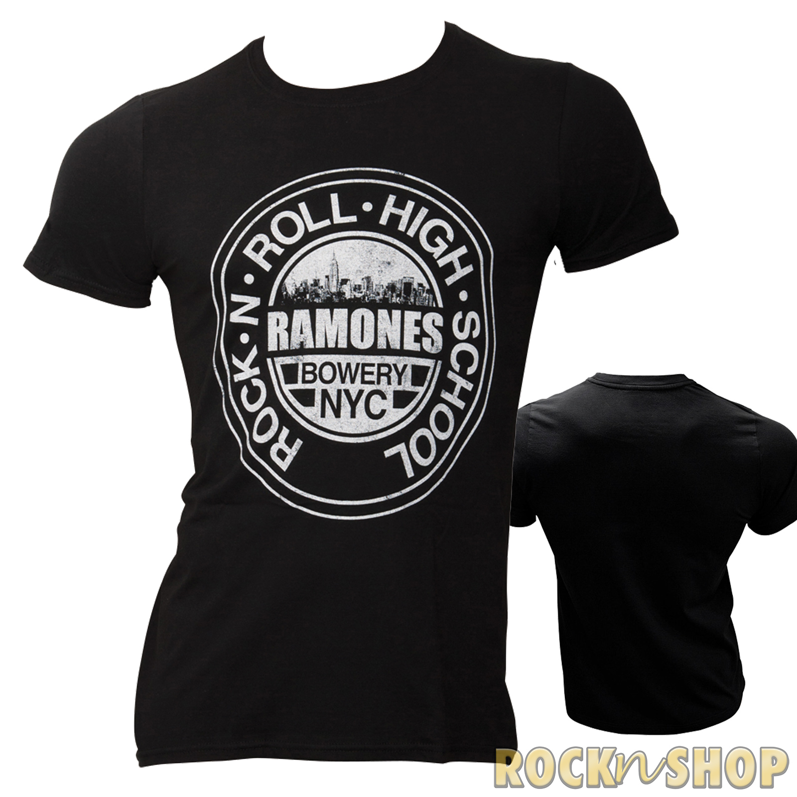 Ramones - T-Shirt Rock'n'Roll Bowery - schwarz