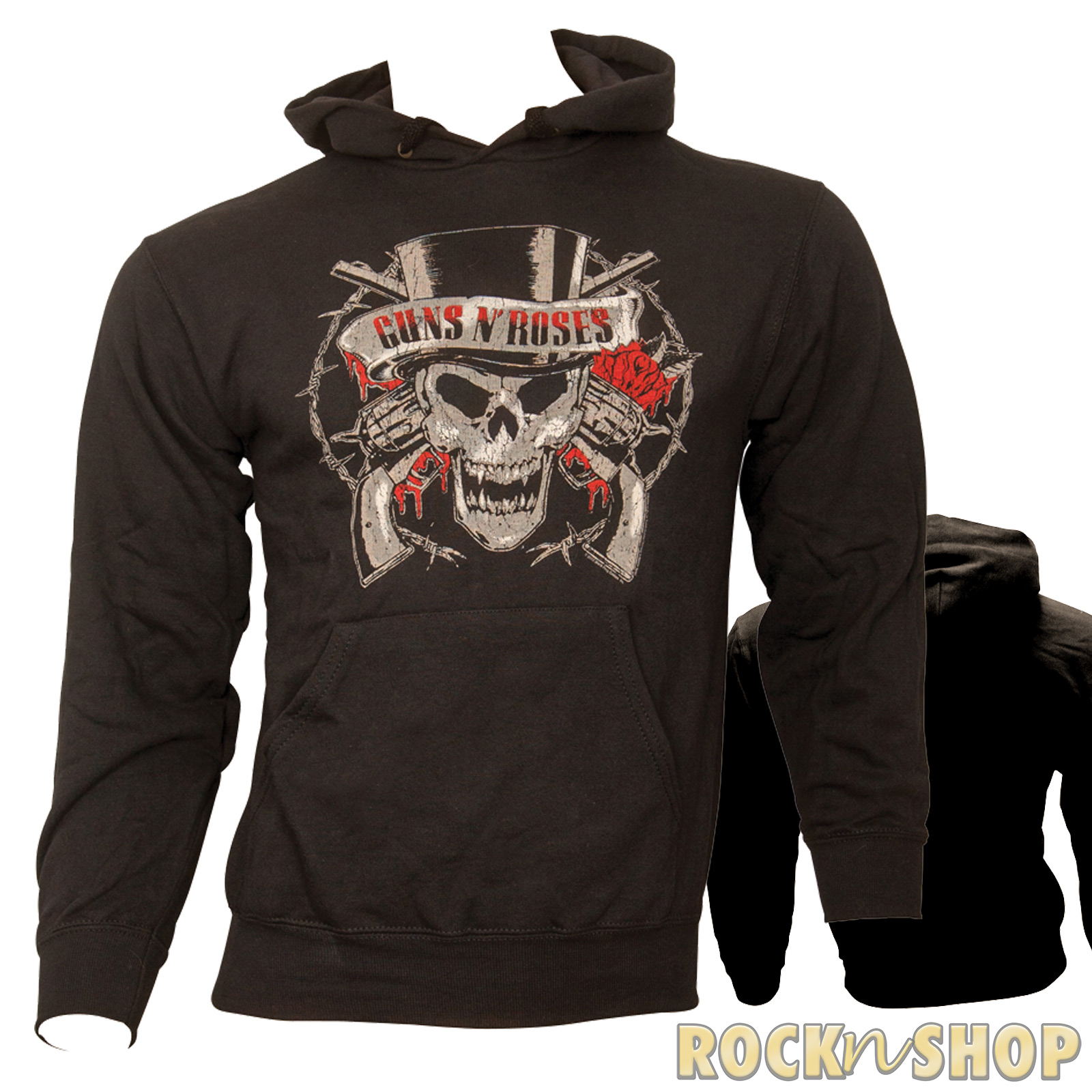 Guns N Roses - Kapuzenpullover Distressed Skull - schwarz