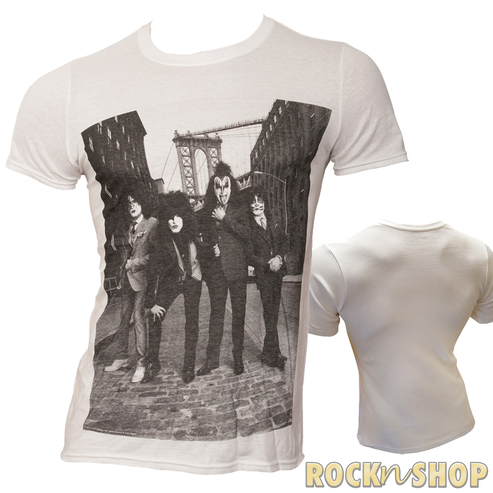 Kiss - T-Shirt B&W City - weiß