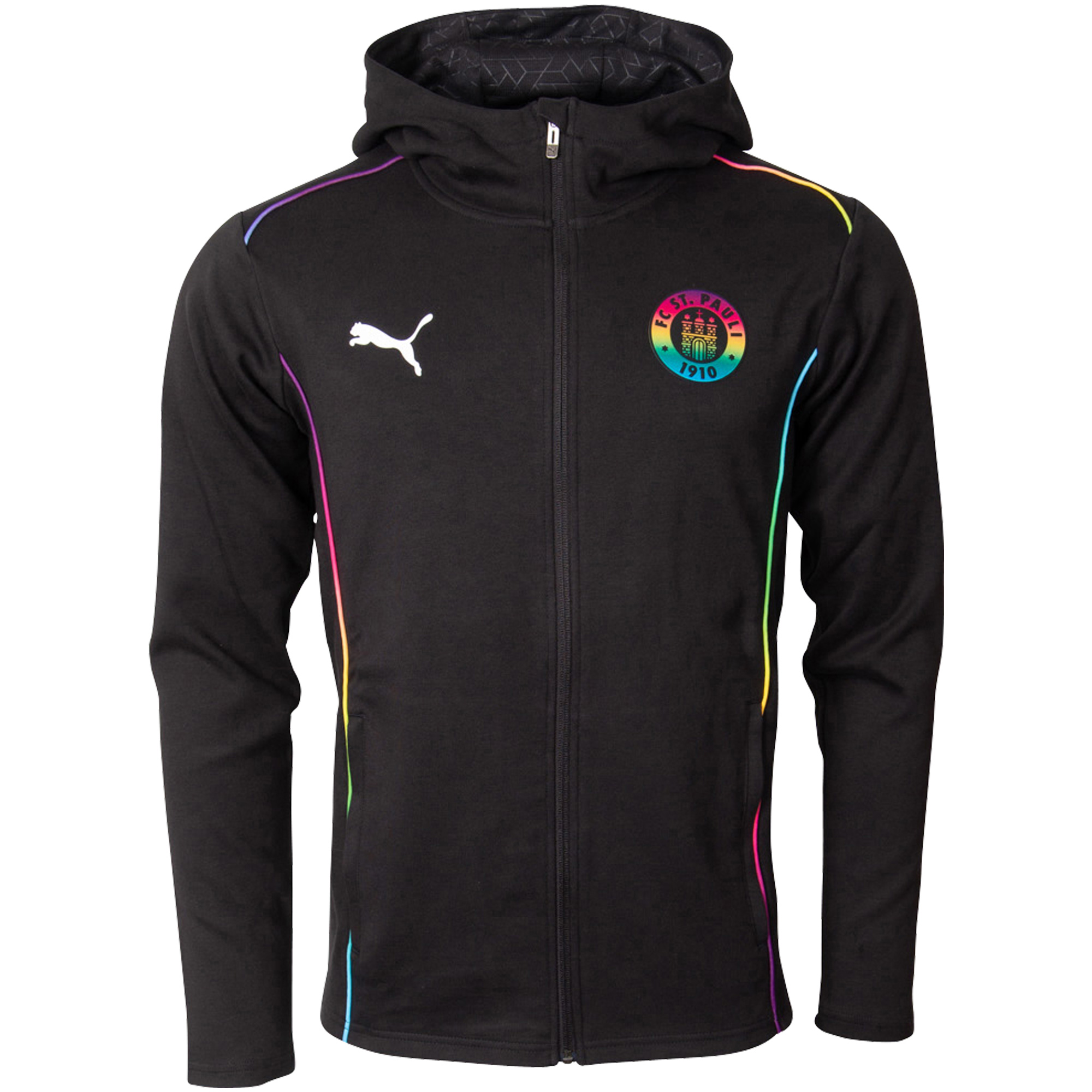 FC St. Pauli - PUMA Jacke Logo Regenbogen - E-Sports 2024-25 - schwarz