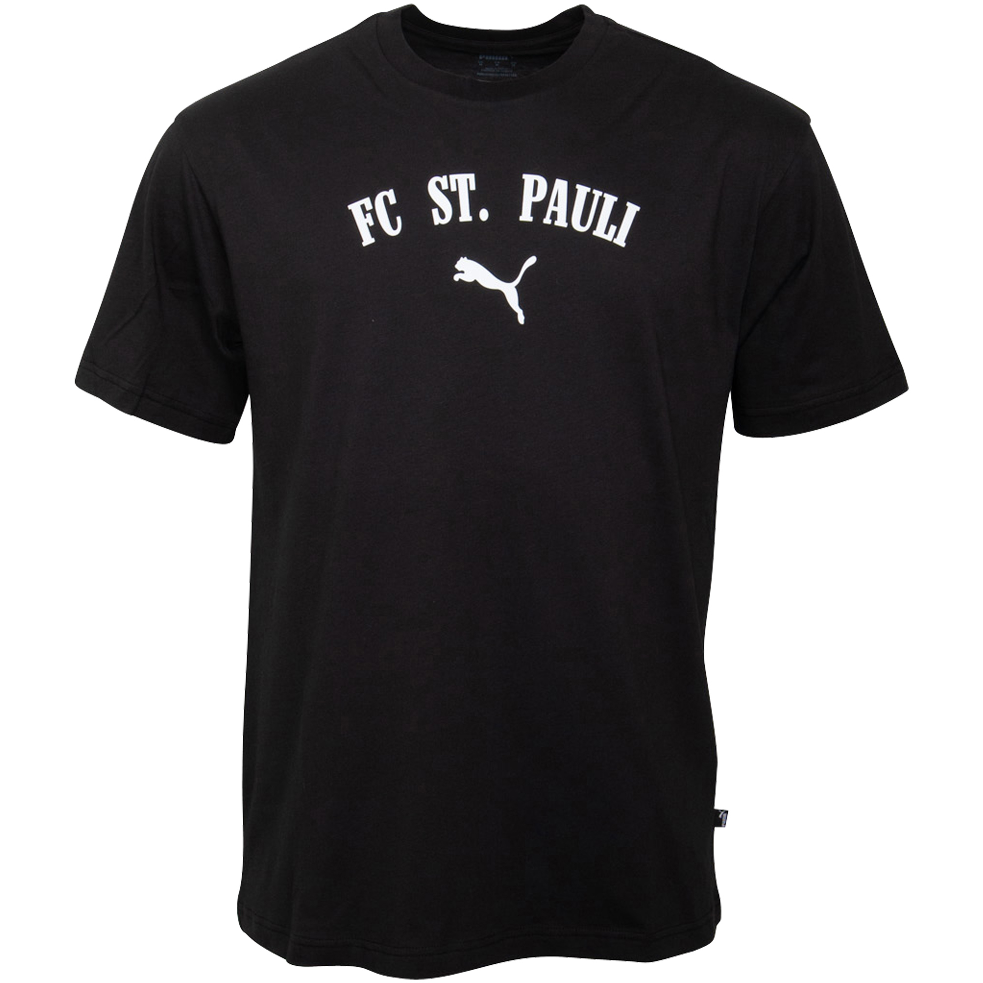 FC St. Pauli - PUMA T-Shirt "Wording" Schriftzug + Logo - schwarz