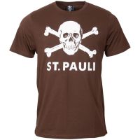 FC St. Pauli - T-Shirt Totenkopf - braun
