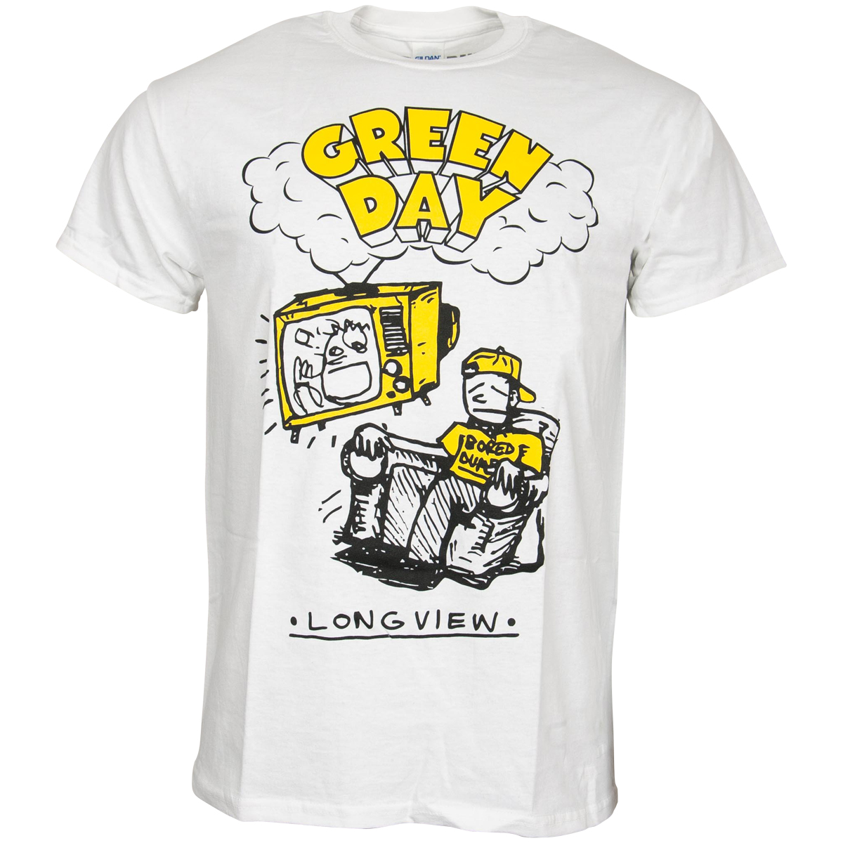 Green Day - T-Shirt Longview Doodle - weiß