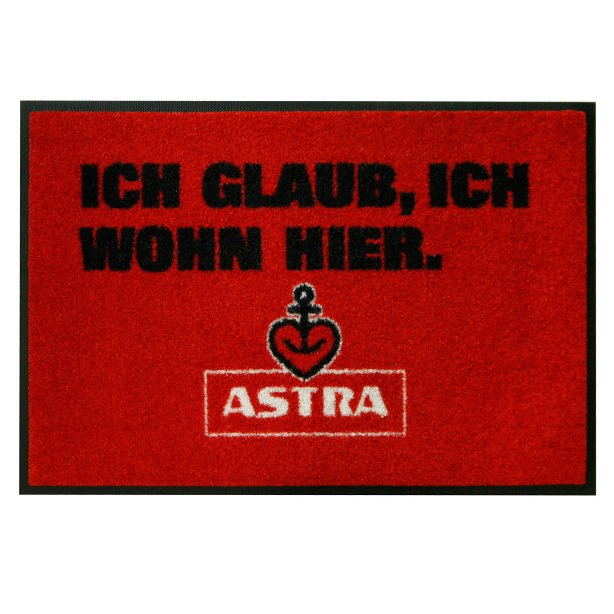 Astra - Fußmatte - Ich Glaub Ich Wohn hier - rot