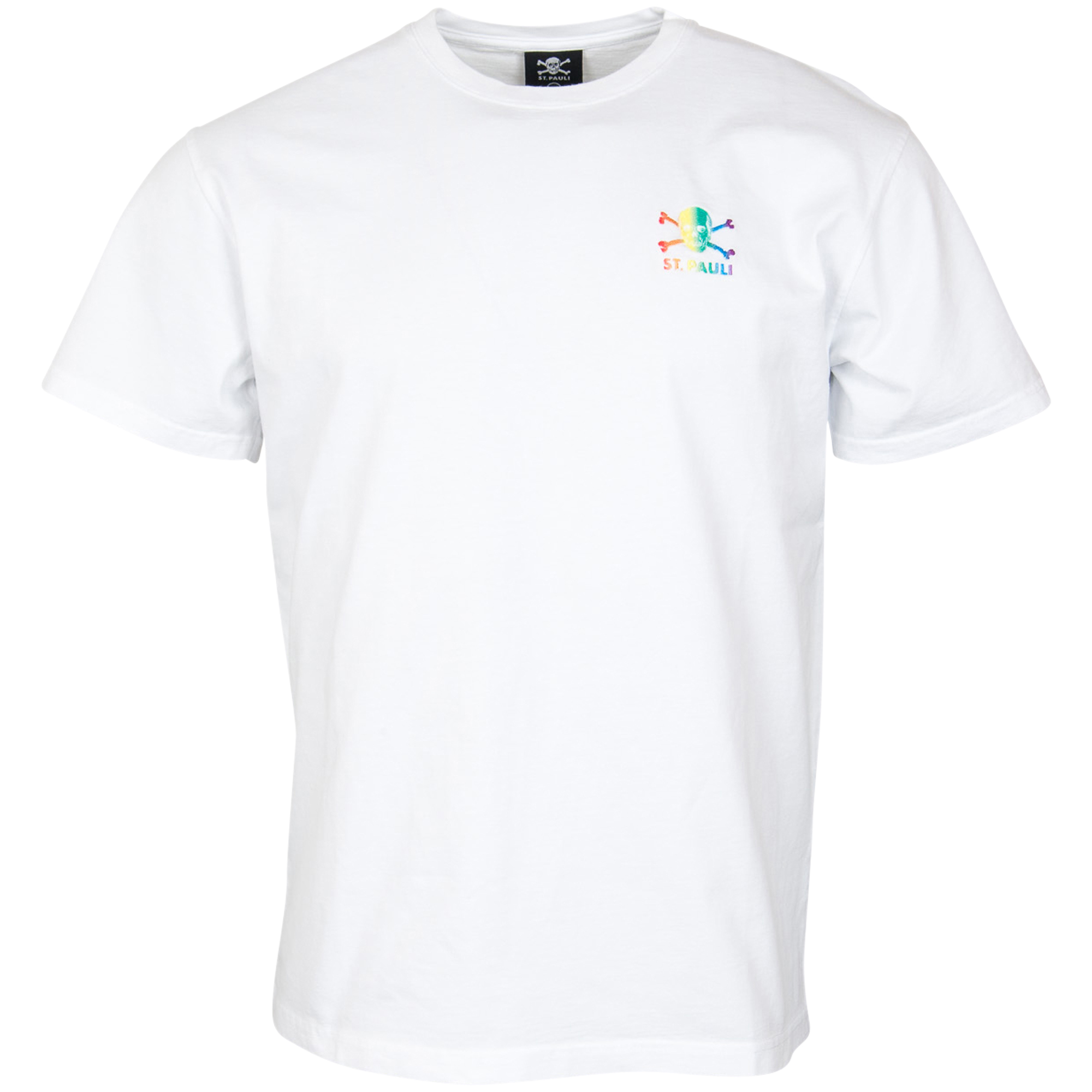 FC St. Pauli - T-Shirt Rainbow Sublimation Totenkopf - weiß