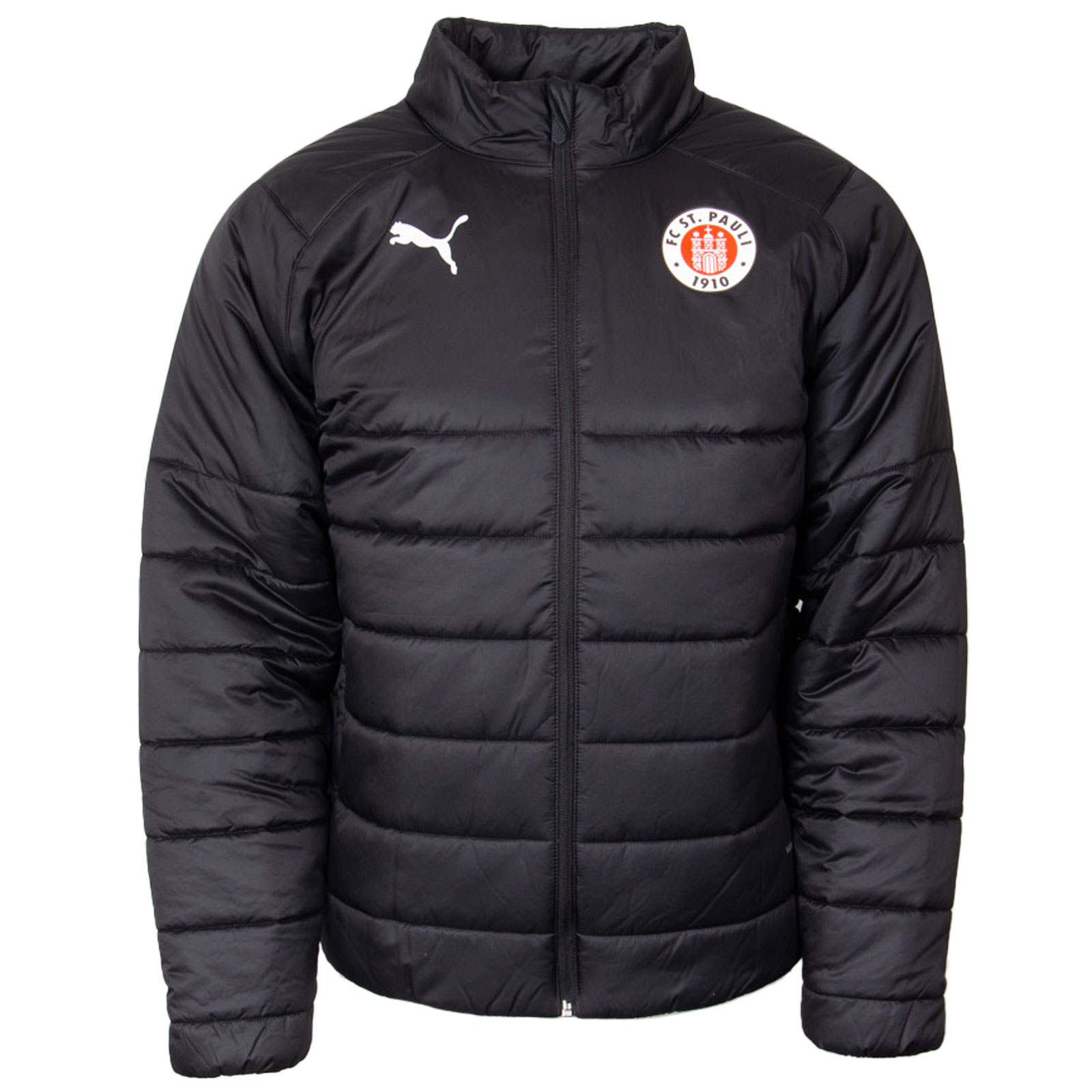 FC St. Pauli - PUMA Steppjacke Logo mit Stehkragen - schwarz